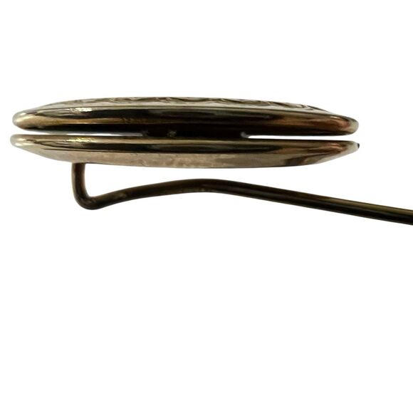 Vintage Stick Pin Set Cloisonné Floral Gold Tone + 1/20 12K GF Engraved Locket - Picture 7 of 8